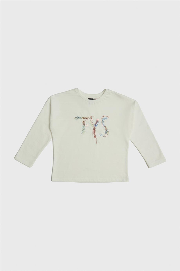Tyess Kız Çocuk Ekru T-Shirt