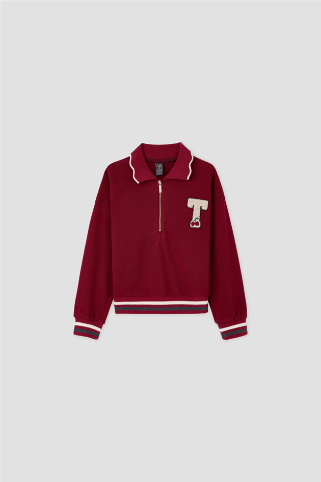 Tyess Kız Çocuk Gömlek Yaka Oversize SweatshirtTyess Kız Çocuk Gömlek Yaka Oversize Sweatshirt