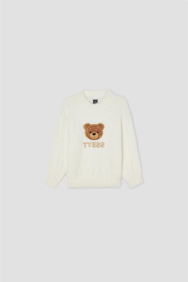 Tyess Girls Jacquard Patterned Mock Neck SweaterTyess Girls Jacquard Patterned Mock Neck Sweater