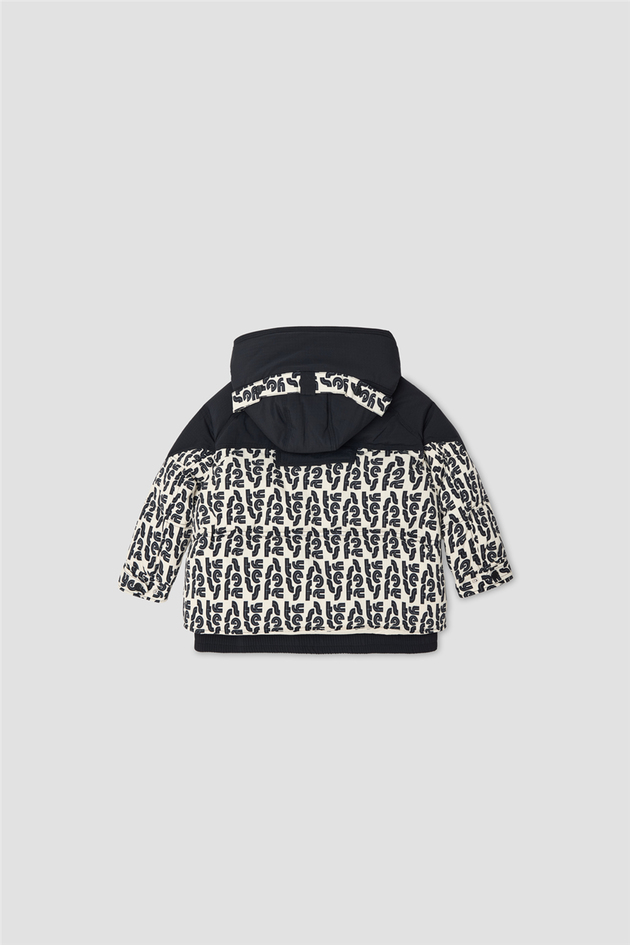 Tyess Kız Çocuk Kapüşonlu Oversize Desenli MontTyess Kız Çocuk Kapüşonlu Oversize Desenli Mont