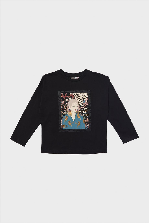Tyess Kız Çocuk Siyah T-Shirt
