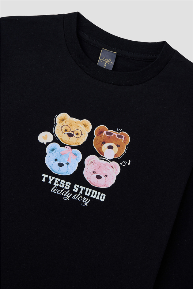 Tyess Kız Çocuk Siyah TshirtTyess Kız Çocuk Siyah Tshirt