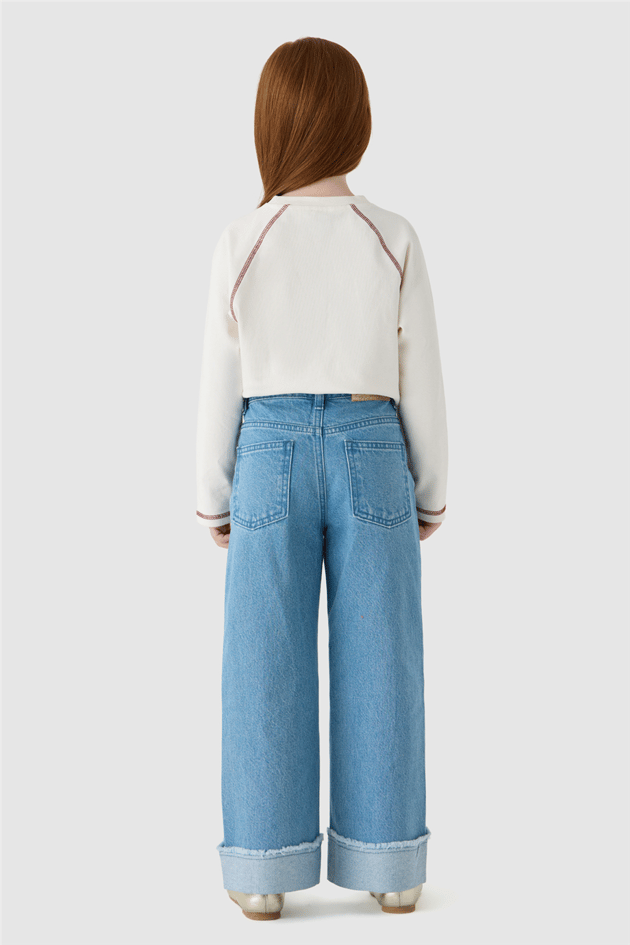 Tyess Kız Çocuk Taş Baskılı Baskılı Denim PantolonTyess Kız Çocuk Taş Baskılı Baskılı Denim Pantolon