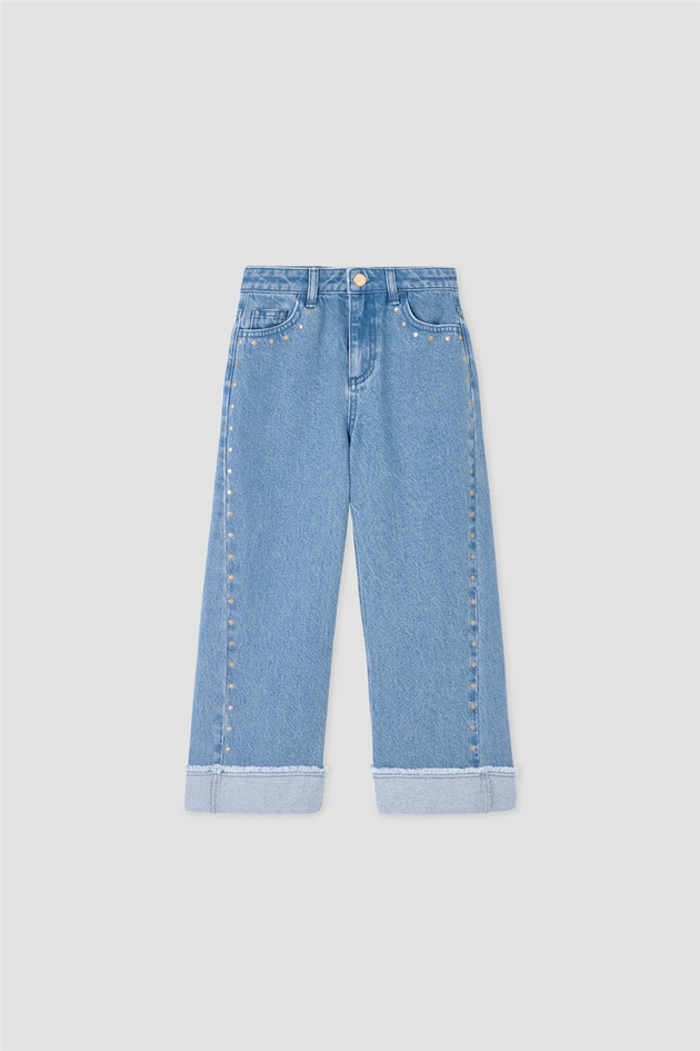 Tyess Kız Çocuk Taş Baskılı Baskılı Denim PantolonTyess Kız Çocuk Taş Baskılı Baskılı Denim Pantolon
