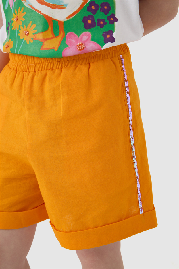 Tyess Girl Orange Shorts Tyess Girl Orange Shorts 