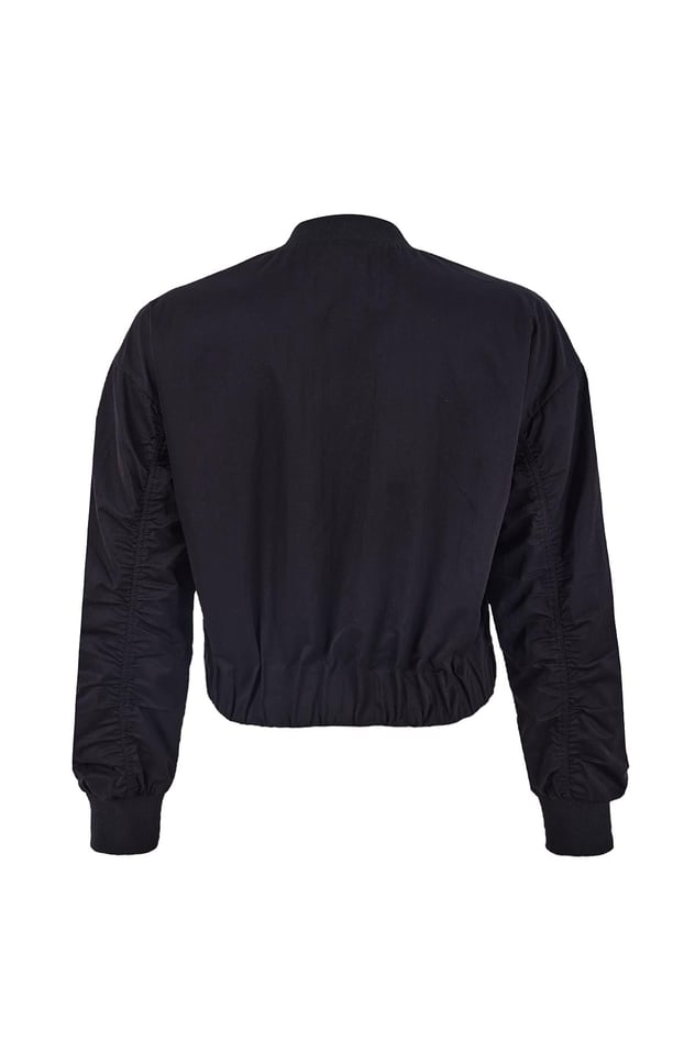 Maraton CASUAL Comfort Kadın Hakim Yaka  Takma Kol HYPE Siyah Eşofman Üstü 23818