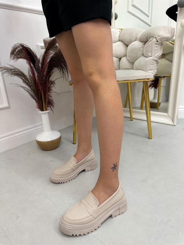 Bej Cilt (Clay) Kadın Loafer