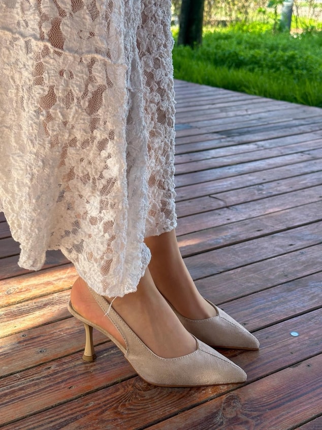 Bej Süet (Ketty) Kadın Topuklu Stiletto