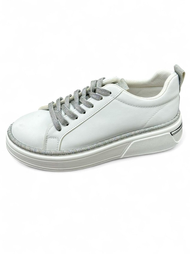 Beyaz Cilt (Bonte) Bağcıklı Kadın Sneakers