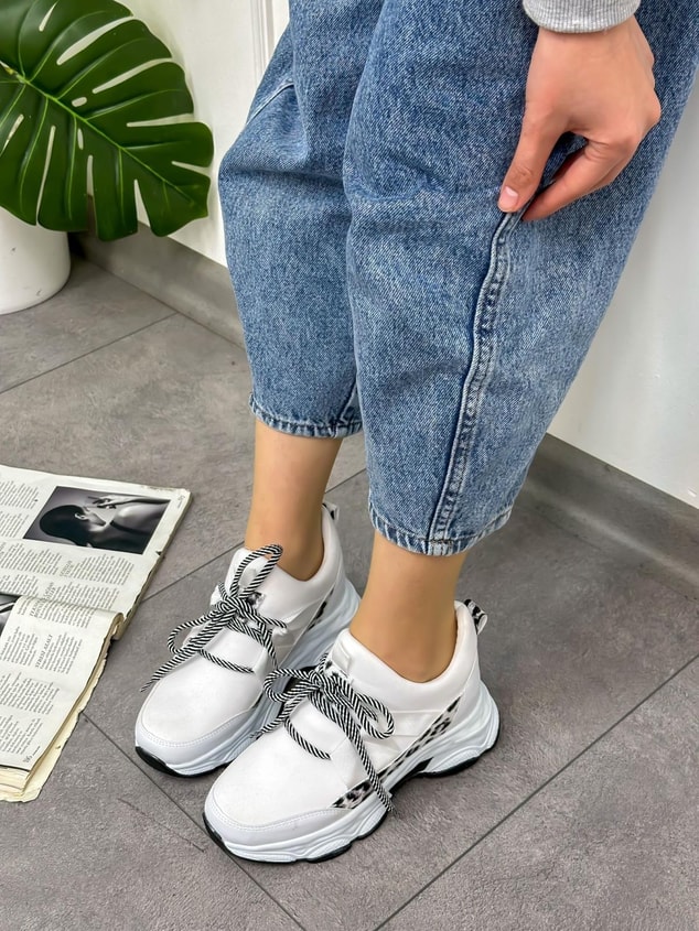 Beyaz Dalgıç Kumaş (Ryan) Kadın Sneakers