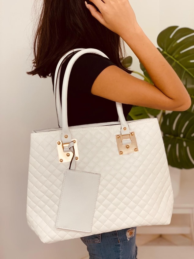 Beyaz Deri (Day) Stilgo Omuz Askılı Çanta