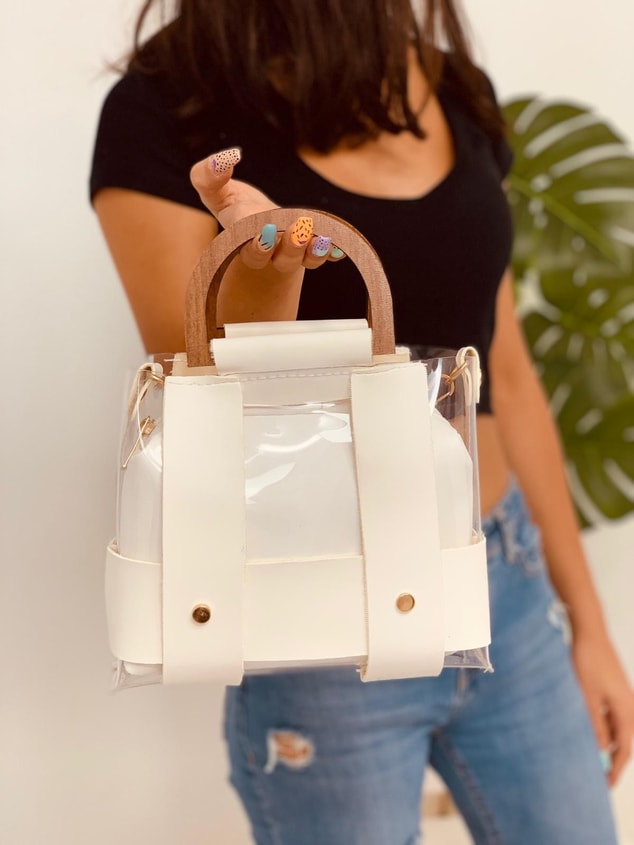 Beyaz Şeffaf (Lilly) Cüzdanlı Çanta