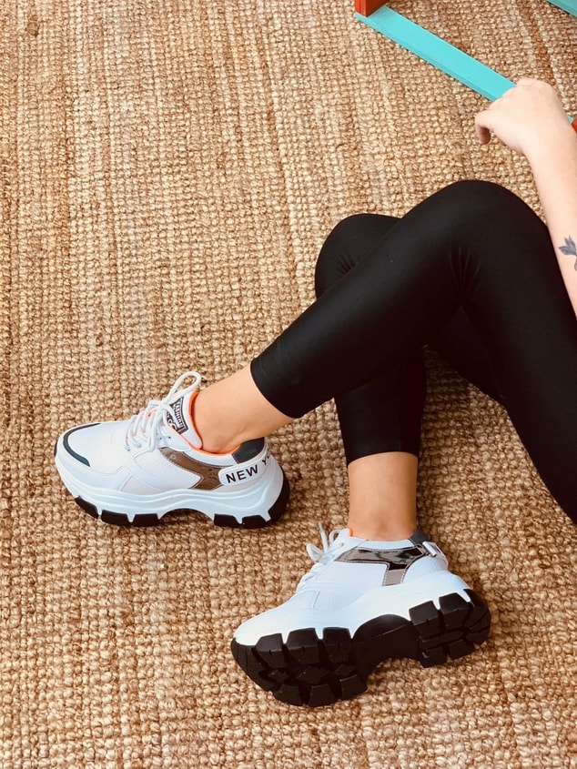 Beyaz Siyah Taban (Fashion) Kadın Spor Ayakkabı Sneakers
