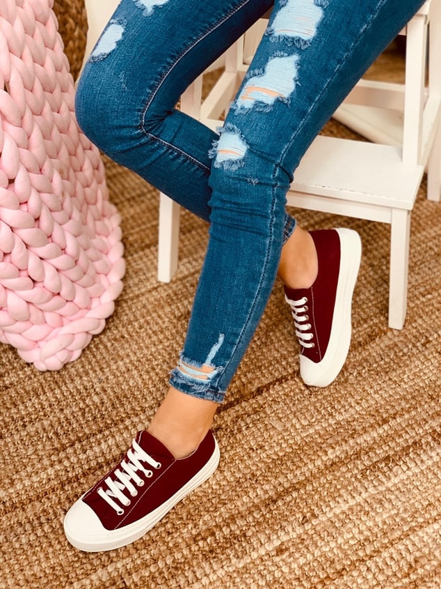 Bordo (Daniel) Kadın Yüksek Tabanlı Sneakers