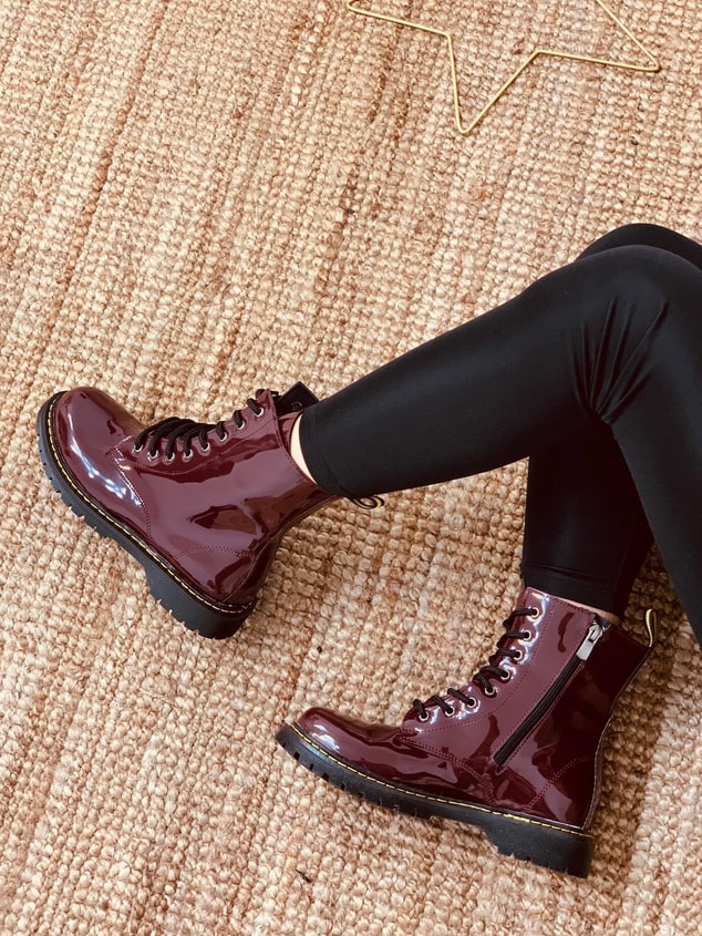 Bordo Rugan (Martines) Kadın Bot