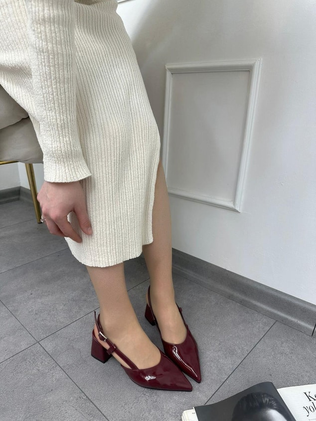 Bordo Rugan (Michell) Kadın Topuklu Ayakkabı
