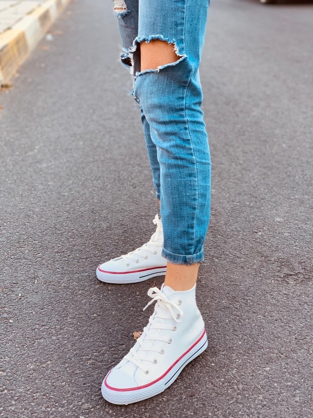 Bot Beyaz Deri (Converse) Kadın Spor Ayakkabı Sneakers