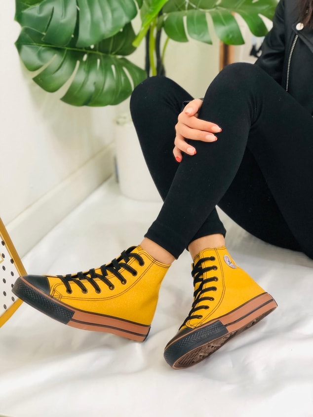 Bot Hardal Deri Tozu (Converse) Kadın Spor Ayakkabı Sneakers