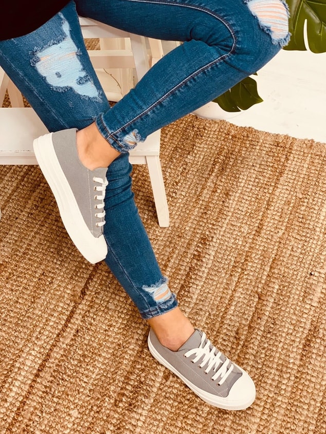 Gri (Daniel) Kadın Yüksek Tabanlı Sneakers