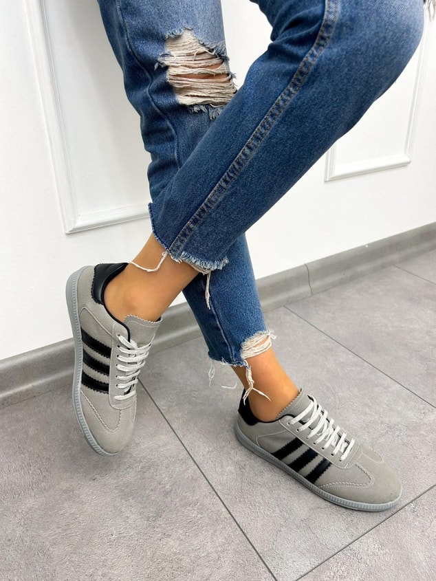 Gri Süet (Zumba) Kadın Sneakers