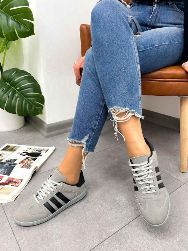 Gri Süet (Zumba) Kadın Sneakers