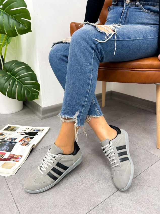 Gri Süet (Zumba) Kadın Sneakers