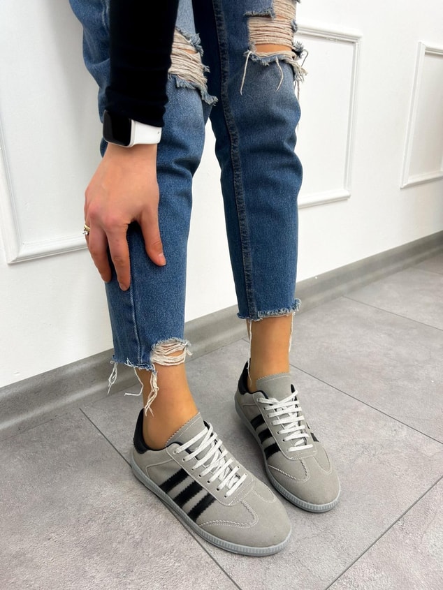 Gri Süet (Zumba) Kadın Sneakers
