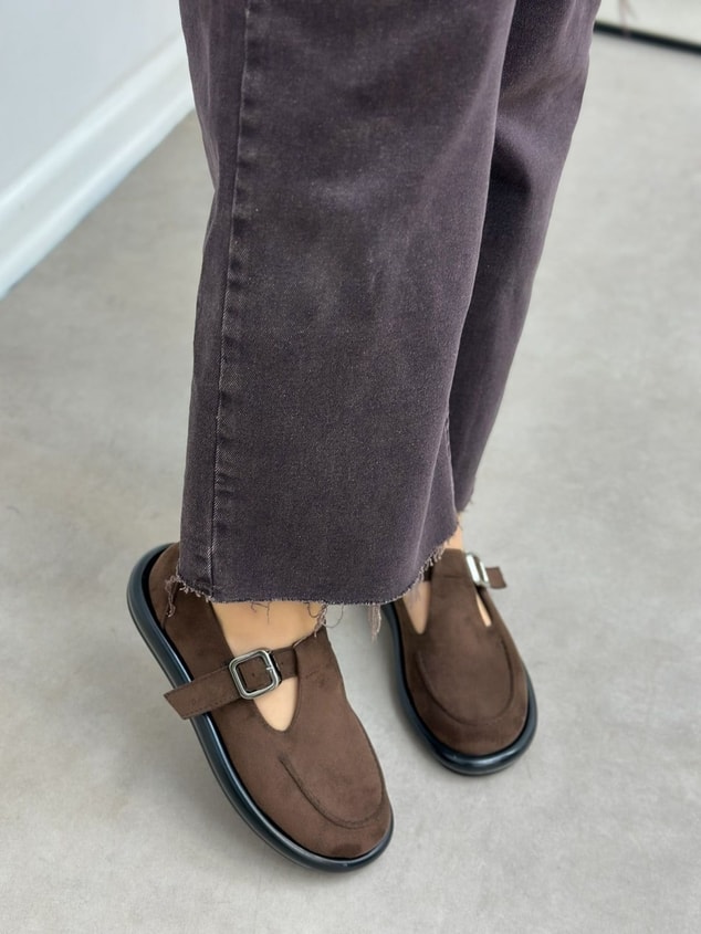 Kahve Süet (Olivia) Toka Detaylı Kadın Loafer