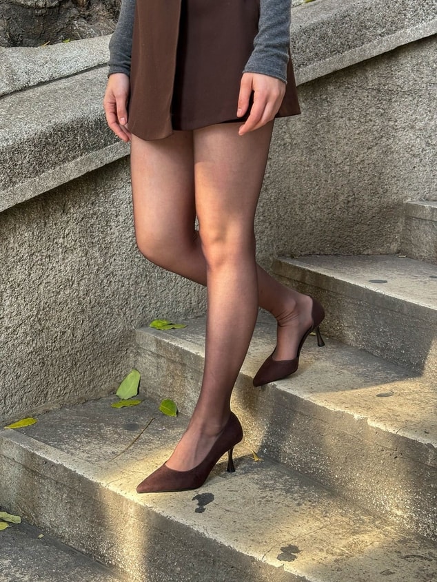Kahve Süet (Vary) Topuklu Kadın Stiletto