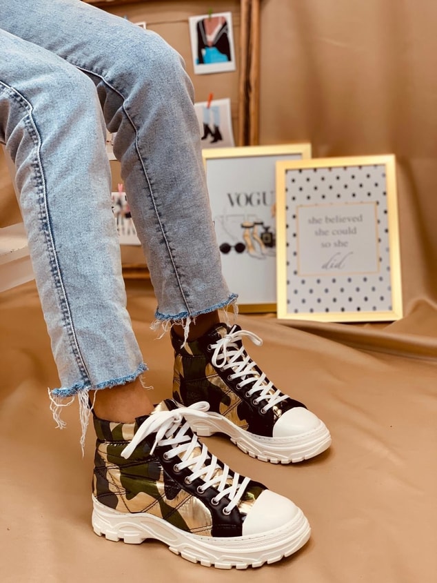 Kamuflaj (Faylinn) Kadın Bot - Sneakers