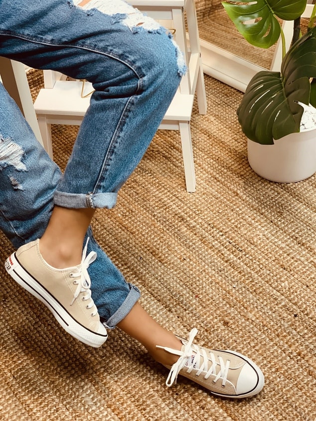 KISA KREM (Converse) Spor Ayakkabı Kadın & Çocuk Sneakers