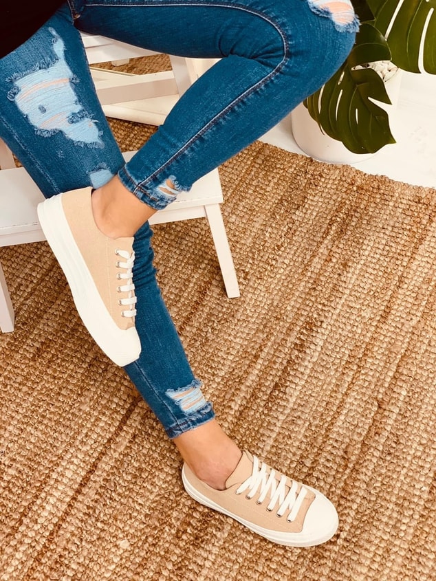 Krem (Daniel) Kadın Yüksek Tabanlı Sneakers