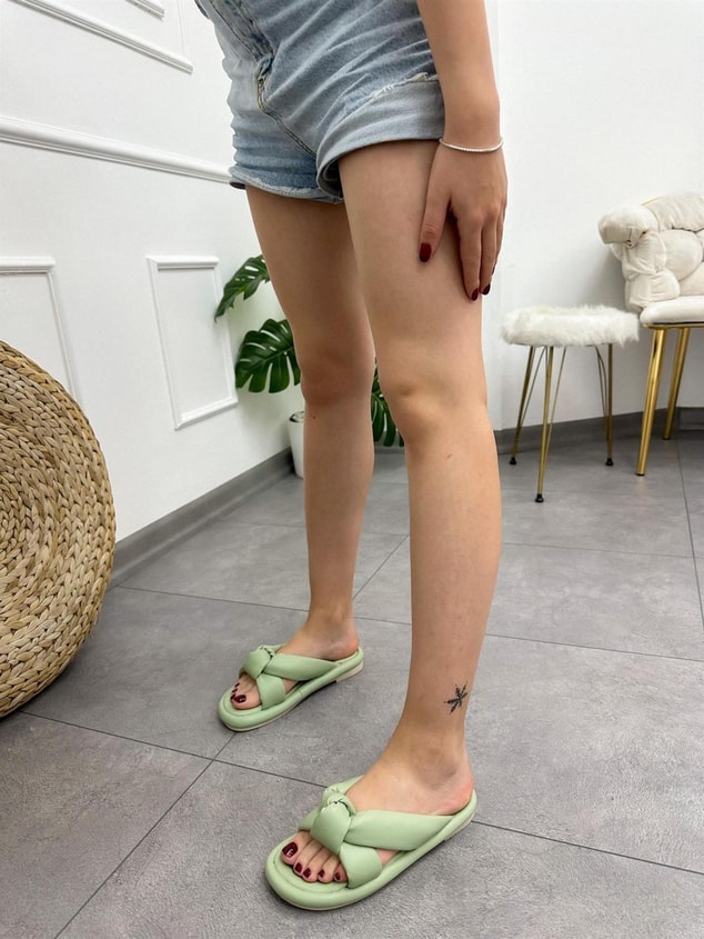 Mint Yeşil Cilt (Summer) Kadın Terlik