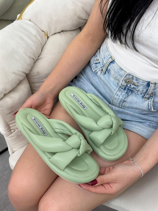 Mint Yeşil Cilt (Summer) Kadın Terlik