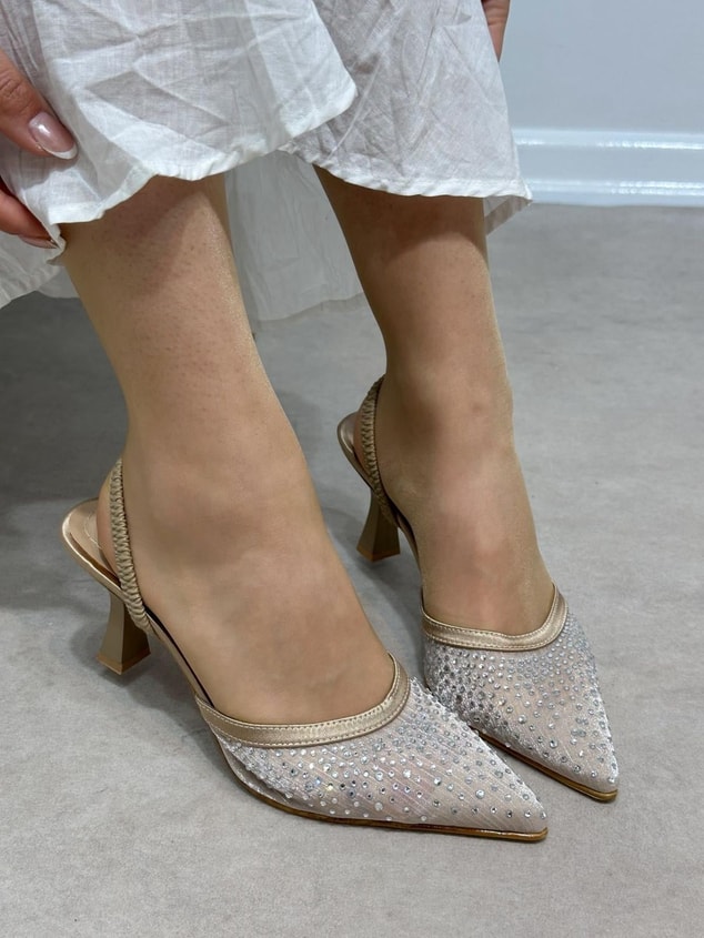 Nude File (Wedding) Taş Detaylı Kadın Stiletto