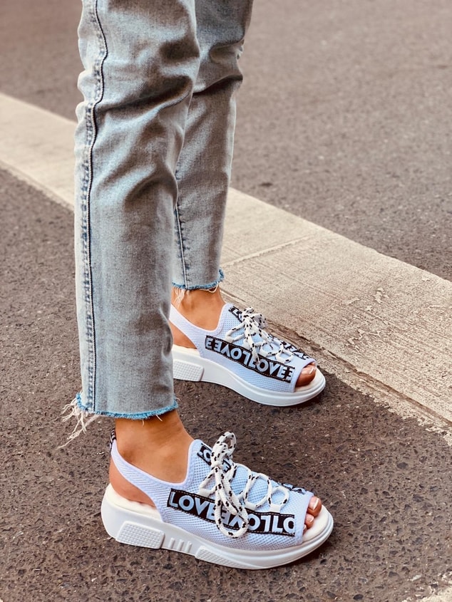 Pastel Mavi (Love) Kadın Spor Ayakkabı Sneakers