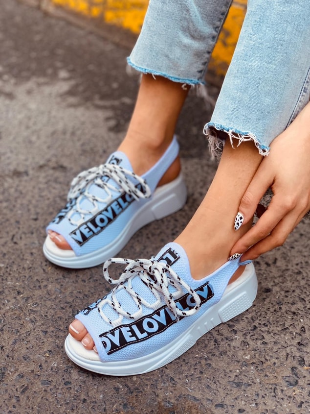 Pastel Mavi (Love) Kadın Spor Ayakkabı Sneakers