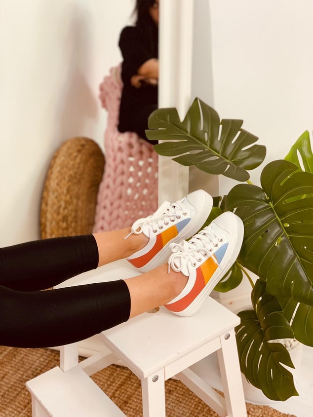 Renkli - Turuncu (Daniel) Kadın Yüksek Tabanlı Sneakers