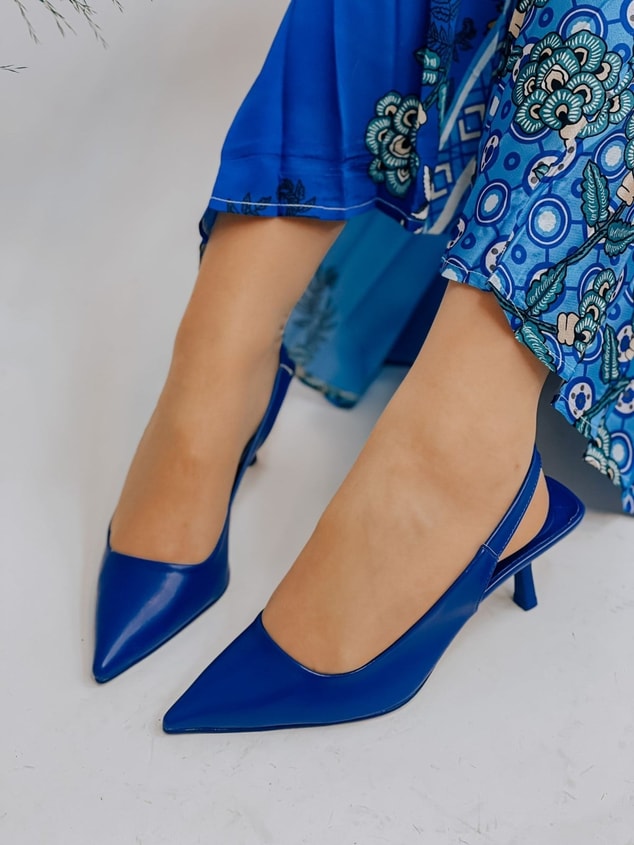 Saks Mavi Deri (Cyrus) Kadın Stiletto