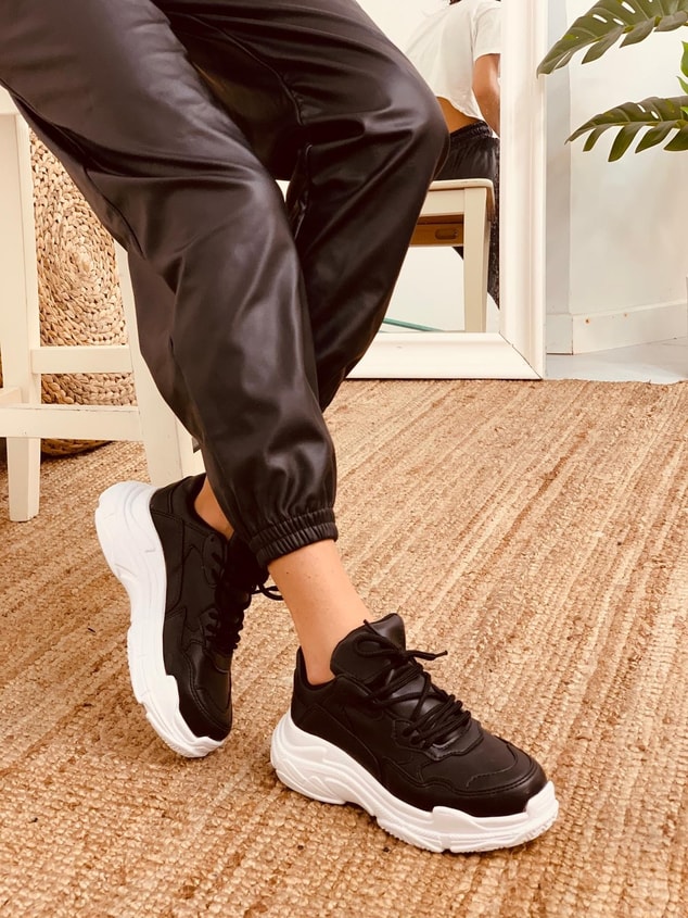 Siyah Beyaz (Tiger) Spor Ayakkabı Kadın Sneakers