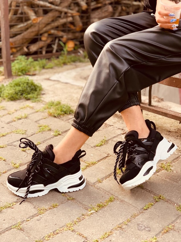 Siyah (Sentello) Kadın Spor Ayakkabı Sneakers