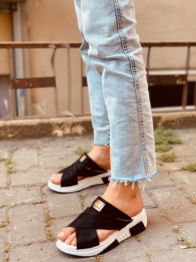 Siyah (Style) Kadın Spor Ayakkabı Sneakers - Terlik