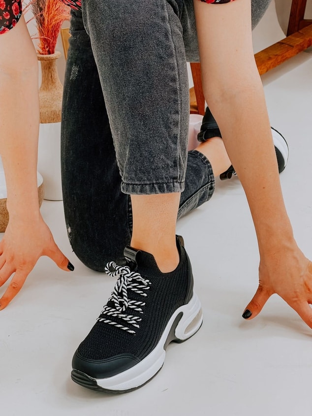 Siyah Triko (Jack) Kadın Sneakers