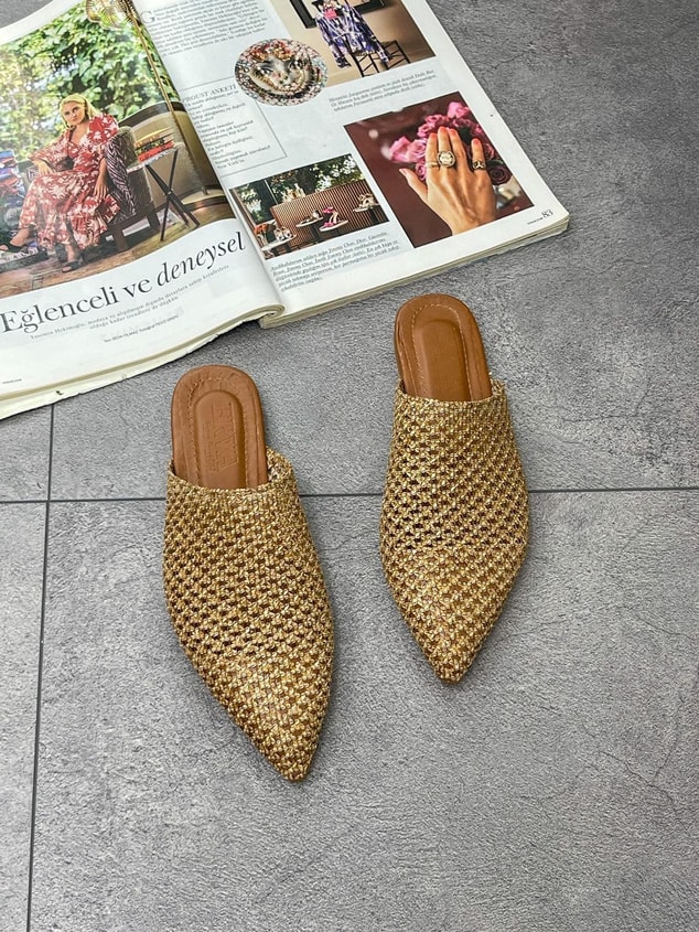 Vizon( Kate ) Örgü Detay Kadın Terlik