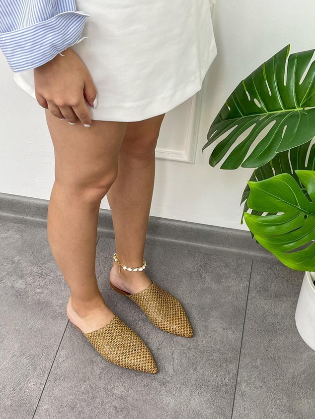 Vizon( Kate ) Örgü Detay Kadın Terlik