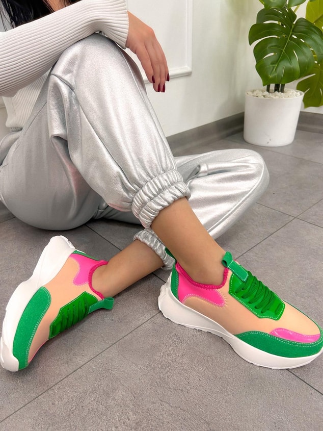 Yeşil Pembe (Mines) Kadın Sneakers