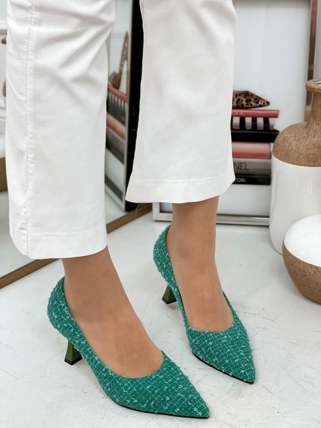 Yeşil Tüvit (Freda) Kadın Stiletto