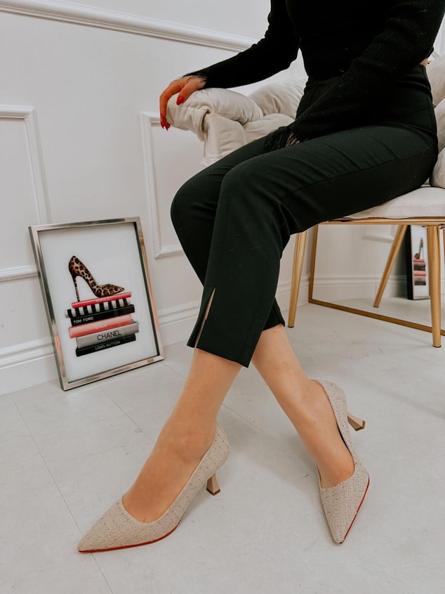 Bej Tüvit (Freda) Kadın Stiletto