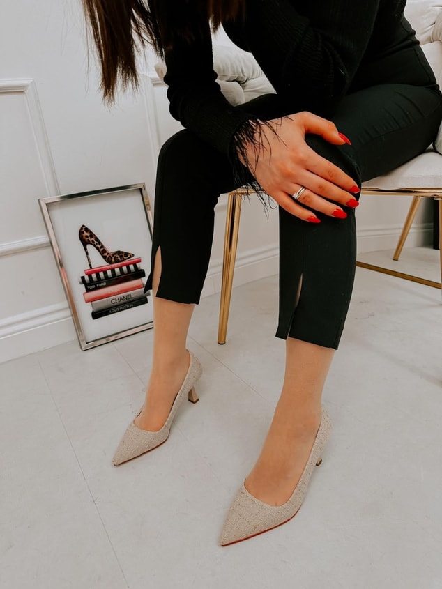 Bej Tüvit (Freda) Kadın Stiletto