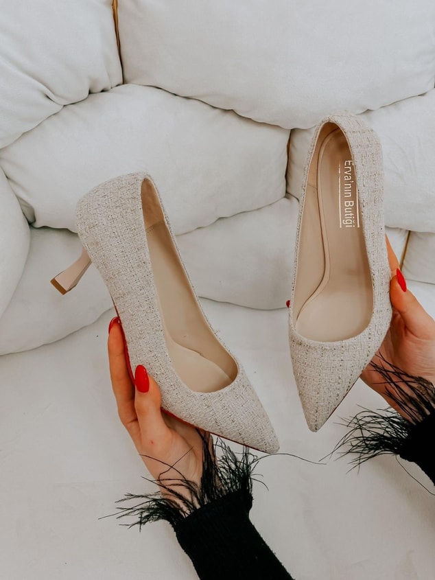Bej Tüvit (Freda) Kadın Stiletto